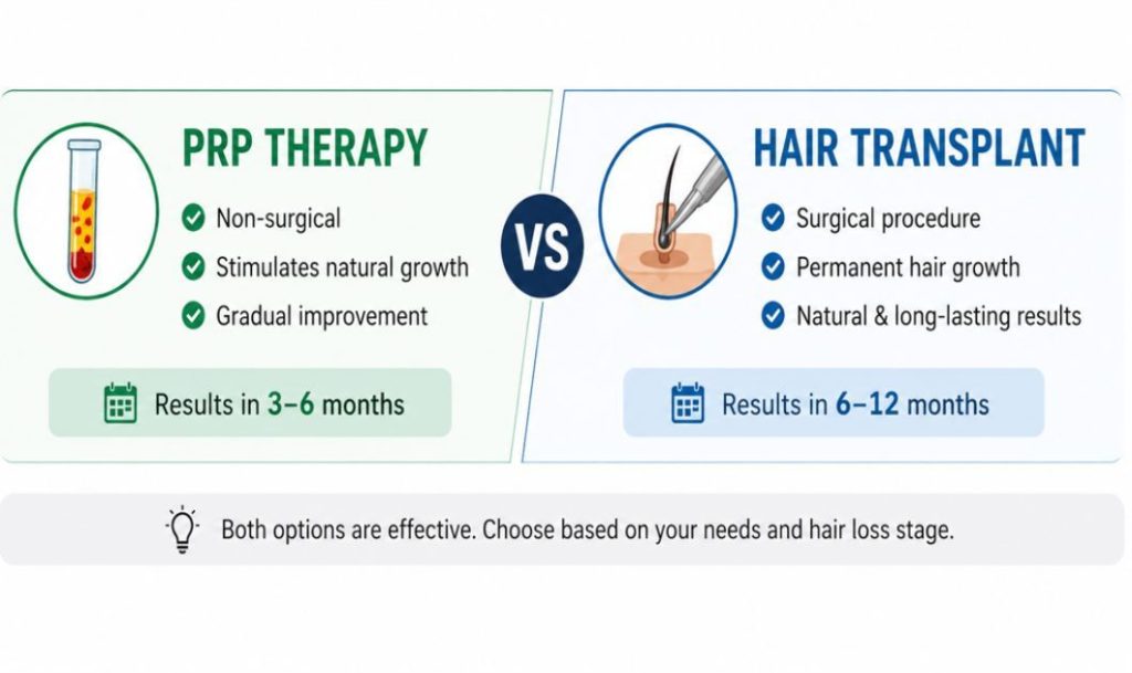 prp hair treatment vs hair transplant