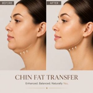 Side profile before and after chin augmentation results