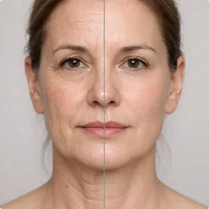 Salmon DNA before and after – improved skin texture
