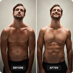 Male breast reduction before and after photos in Dubai